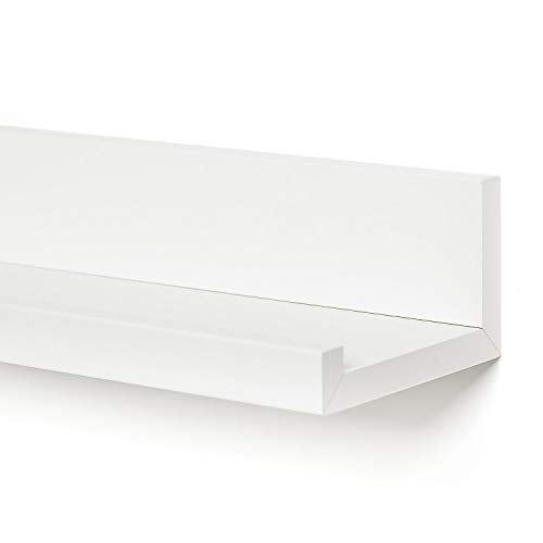 Americanflat 14 Inch Floating Shelves Set of 3 in White Composite Wood - Wall Mounted Storage Shelves for Bedroom, Living Room, Bathroom, Kitchen, Office and More
