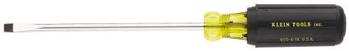 Klein Tools 605-10 1/4-Inch Cabinet Tip Screwdriver, 10-Inch Shank