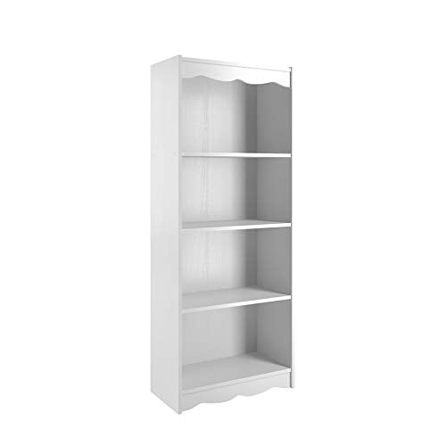 Home Square 4 Shelf Bookcase Set in Frost White (Set of 2)