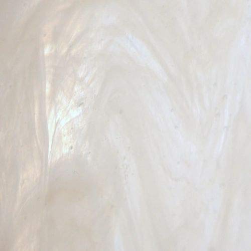 Wissmach Stained Glass Sheet and Mosaic Glass: White Opal Swirled with Crystal (8"x6"-1 Sheet) by BiNARi Glass Studio