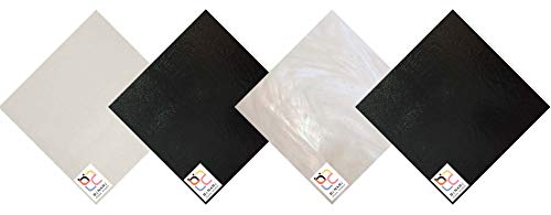 Wissmach 4 Sheet Black & White Variety Stained Glass and Mosaic Glass (4"x6") by BiNARi Glass Studio