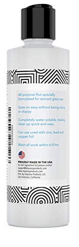 8oz Liquid Zinc Flux for Stained Glass, Soldering Work, Glass Repair and more - Easy Clean Up - Made in USA