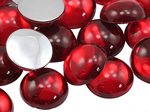 KraftGenius Allstarco 15mm Round Flat Back Acrylic Cabochons Assorted Colors Plastic Gems for Crafts Costume Embelishments Card Making Jewels Jewelry Making Supplies Cosplay Jewels - 100 Pieces