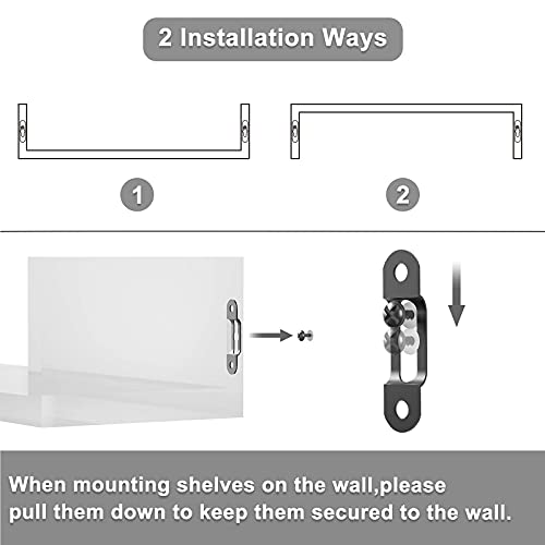 SRIWATANA Floating Shelves Wall Mounted, Solid Wood Wall Shelves, Black