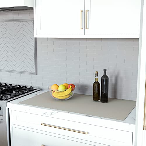 gasare, Giant, Double Thick, Silicone Countertop Mat Protector, Kitchen Counter Mats, Heat Resistant, Non-Slip, Washable, Cuttable, 40 x 23.5 Inches, 2mm Thick, 1 Unit, Taupe