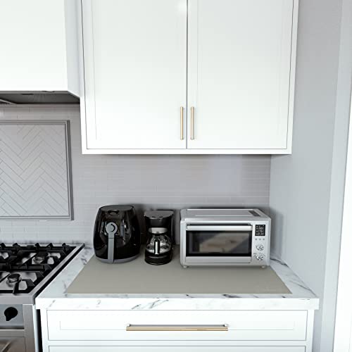 gasare, Giant, Double Thick, Silicone Countertop Mat Protector, Kitchen Counter Mats, Heat Resistant, Non-Slip, Washable, Cuttable, 40 x 23.5 Inches, 2mm Thick, 1 Unit, Taupe