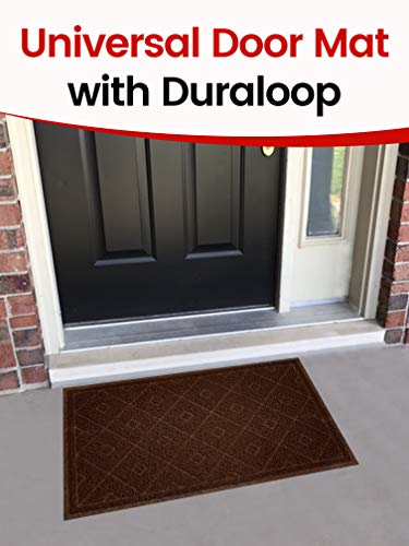 SlipToGrip Universal Door Mat – Plaid Design Size 35” x 23” – Anti Slip, Durable & Washable – Duraloop Mesh Entrance Outdoor & Indoor Welcome Mat – Dirt and Dust Absorber