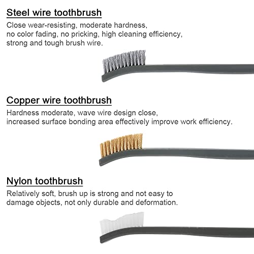 【The Best Deal】OriGlam 3pcs Mini Wire Brush Set, Rust Paint Metal Cleaner, Cleaning Welding Slag and Rust, Handy Steel/Nylon/Brass Brush Set Suitable for Cleaning Paint/Rust/Dirt