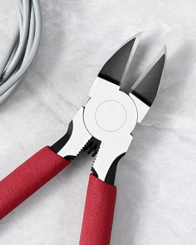 IGAN-P6 Wire Cutters (Pack of 2), 6-inch Ultra Sharp & Powerful Side-cutting Pliers with Longer Flush Cutting Edge, Ideal Wire Cutter for Crafts, Floral, Electrical & Any Clean Cut Needs