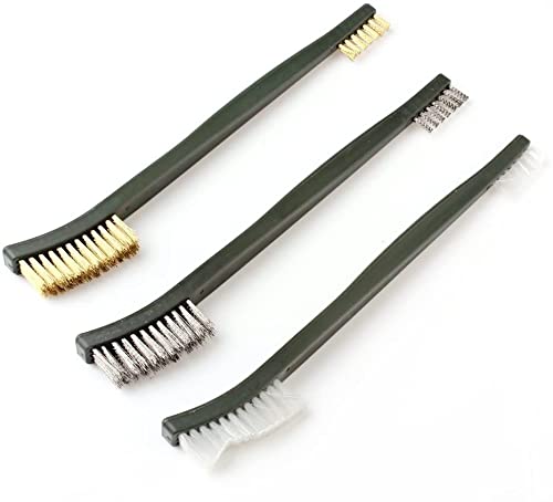 【The Best Deal】OriGlam 3pcs Mini Wire Brush Set, Rust Paint Metal Cleaner, Cleaning Welding Slag and Rust, Handy Steel/Nylon/Brass Brush Set Suitable for Cleaning Paint/Rust/Dirt