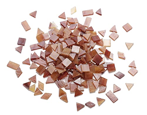 Lanyani Glass Mosaic Tiles for Art Crafts,4 Shapes Mixed Tiffany Stained Glass Pieces,200 Pieces (Grey-1)