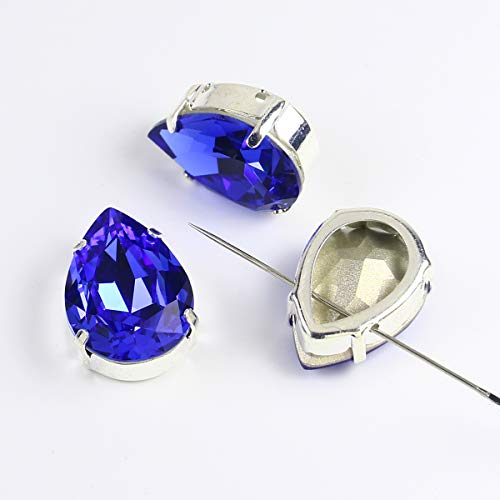 DONGZHOU Sew On Rhinestones Fancy Stone with Setting Sew on Rhinestone Metal Setting Sewing Claw Rhinestone Mixed Shapes Sew On Glass Gems for Jewelry, Clothes, Costume, Shoes,Dress, Garments