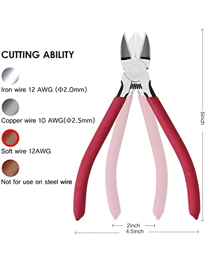 IGAN-P6 Wire Cutters (Pack of 2), 6-inch Ultra Sharp & Powerful Side-cutting Pliers with Longer Flush Cutting Edge, Ideal Wire Cutter for Crafts, Floral, Electrical & Any Clean Cut Needs
