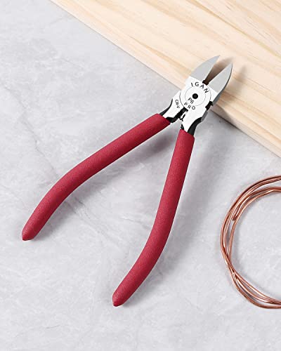 IGAN-P6 Wire Cutters (Pack of 2), 6-inch Ultra Sharp & Powerful Side-cutting Pliers with Longer Flush Cutting Edge, Ideal Wire Cutter for Crafts, Floral, Electrical & Any Clean Cut Needs