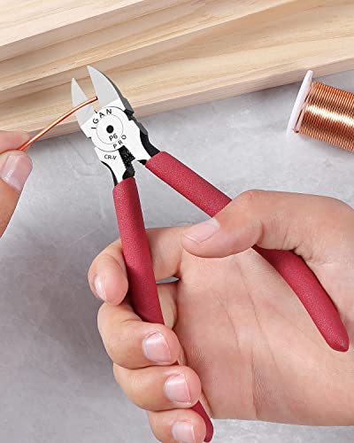 IGAN-P6 Wire Cutters (Pack of 2), 6-inch Ultra Sharp & Powerful Side-cutting Pliers with Longer Flush Cutting Edge, Ideal Wire Cutter for Crafts, Floral, Electrical & Any Clean Cut Needs