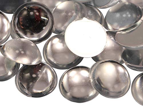 KraftGenius Allstarco 15mm Round Flat Back Acrylic Cabochons Assorted Colors Plastic Gems for Crafts Costume Embelishments Card Making Jewels Jewelry Making Supplies Cosplay Jewels - 100 Pieces