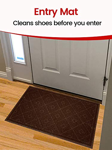 SlipToGrip Universal Door Mat – Plaid Design Size 35” x 23” – Anti Slip, Durable & Washable – Duraloop Mesh Entrance Outdoor & Indoor Welcome Mat – Dirt and Dust Absorber