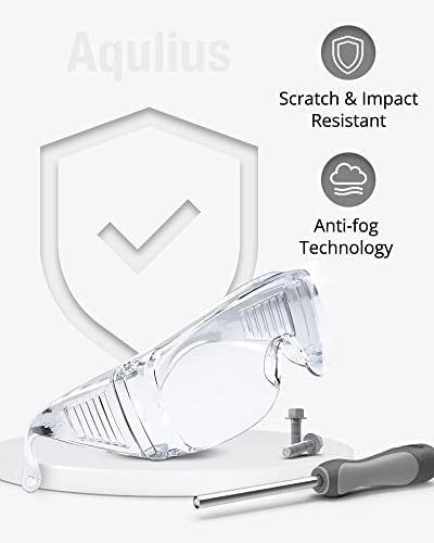 24 Pack Safety Glasses Over Eyeglasses (Anti-Fog & Scratch Resistant) Crystal Clear Eye Protection - OTG Safety Goggles