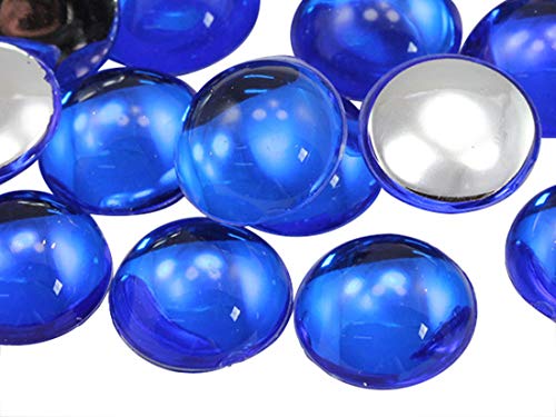 KraftGenius Allstarco 15mm Round Flat Back Acrylic Cabochons Assorted Colors Plastic Gems for Crafts Costume Embelishments Card Making Jewels Jewelry Making Supplies Cosplay Jewels - 100 Pieces