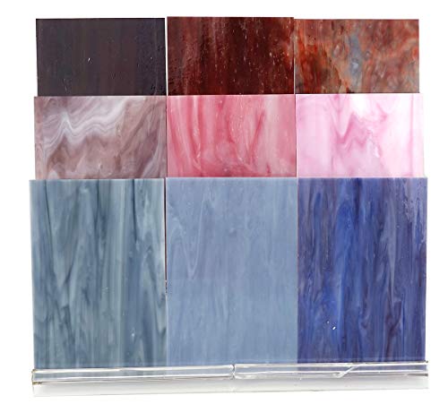 Lanyani(10 Sheets)Variety Stained Glass Sheets 4 x 6 inch Opal Art Glass Pack Tiffany Glass, Mixed Textures