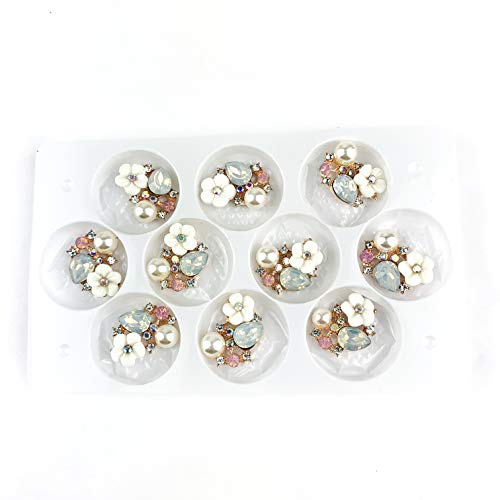 Worlds 10PC Five-Petal Flowe Rhinestone Pearl Flatback Alloy Buttons Wedding Decoration DIY Clothing Scrapbooking Crafts Accessories 19mmX14mm