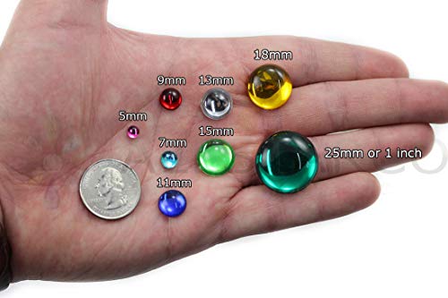 KraftGenius Allstarco 15mm Round Flat Back Acrylic Cabochons Assorted Colors Plastic Gems for Crafts Costume Embelishments Card Making Jewels Jewelry Making Supplies Cosplay Jewels - 100 Pieces