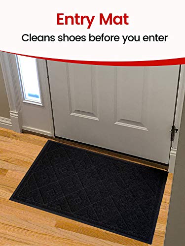 SlipToGrip Universal Door Mat, Black 35 x 23 in - Anti Slip, Durable & Washable, Outdoor & Indoor Welcome Mat for Entrance, Front Door, Garage, Patio, Dirt and Dust Absorber, Low Profile
