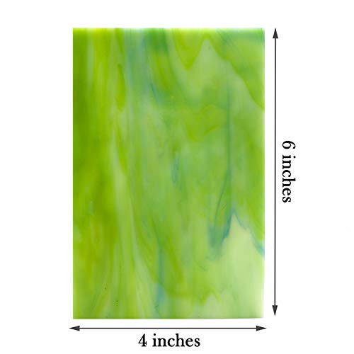 LITMIND 12 Sheets Variety Stained Glass Sheets Pack, 4 x 6 inch Mosaic Glass Tiles for Crafts, Art Glass Pack, Assorted Colors and Patterns(Opaque/Smooth)
