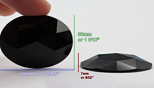 KraftGenius Allstarco 40x30mm Large Flat Back Oval Acrylic Rhinestones Cosplay Costume Gems Plastic Jewels Embelishments DIY Crafts Gemstones - 4 Pieces (Green Peridot H120)