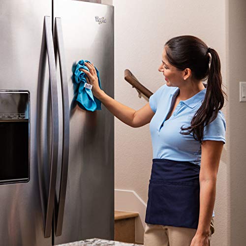 Microfiber Glass Cleaning Cloths | Streak Free Windows & Mirrors | Lint Free Towels | Car Windows Wipes | Polishing Rags | Machine Wash- Blue, Green (8 Pack)