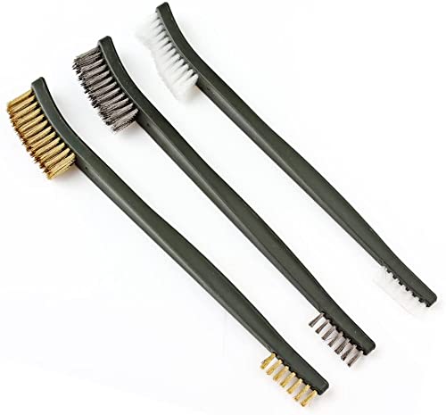 【The Best Deal】OriGlam 3pcs Mini Wire Brush Set, Rust Paint Metal Cleaner, Cleaning Welding Slag and Rust, Handy Steel/Nylon/Brass Brush Set Suitable for Cleaning Paint/Rust/Dirt