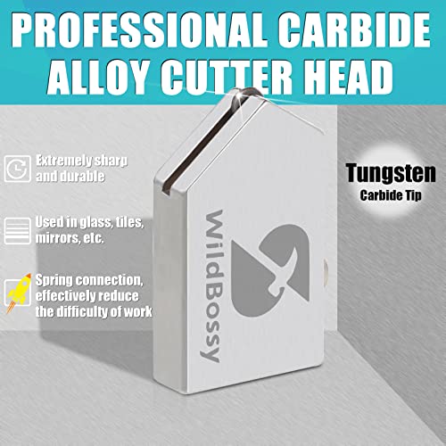 Glass Cutter Pistol Grip (3mm-15mm), Ergonomic Grip Tungsten Carbide Glass Cutting Tool with Oil Reservoir, Perfect for Glass Cutting/Tiles/Mirror/Mosaic/Window