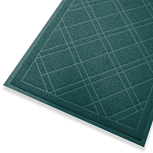 SlipToGrip Universal Door Mat – XL Size 42” x 35” – Anti Slip, Durable & Washable – Duraloop Mesh Entrance Outdoor & Indoor Welcome Mat – Dirt and Dust Absorber (Emerald Green)