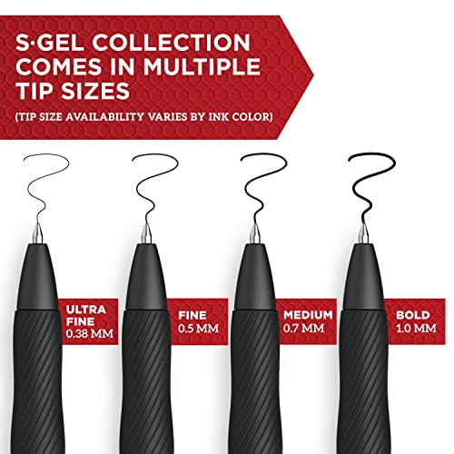 Sharpie S-Gel, Gel Pens, Medium Point (0.7mm), Black Ink Gel Pen, 36 Count