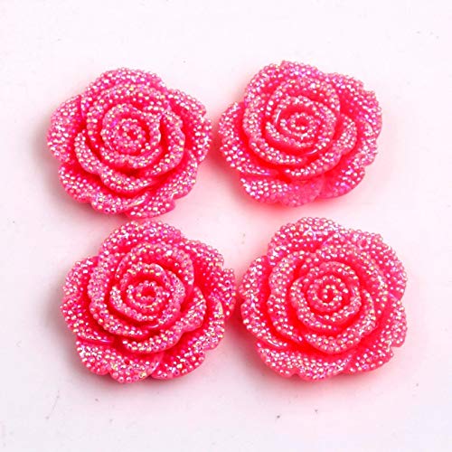 Ochoos Kwoi vita Chunky 42MM Chunky Resin Rhinestone Flower Pendant 50PCS A Lot Mix Color for Chunky Jewelry - (Color: Dark Green)