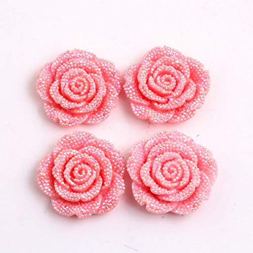 Ochoos Kwoi vita Chunky 42MM Chunky Resin Rhinestone Flower Pendant 50PCS A Lot Mix Color for Chunky Jewelry - (Color: Dark Green)