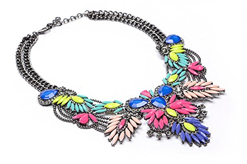 Lovage Colorful Resin Bubble Bib Statement Necklace Bohemian Chunky Collar Jewelry