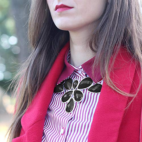 Jane Stone Fashion Gold Tone Bubble Collar Necklace Statement Chunky Jewelry for Women (Black)