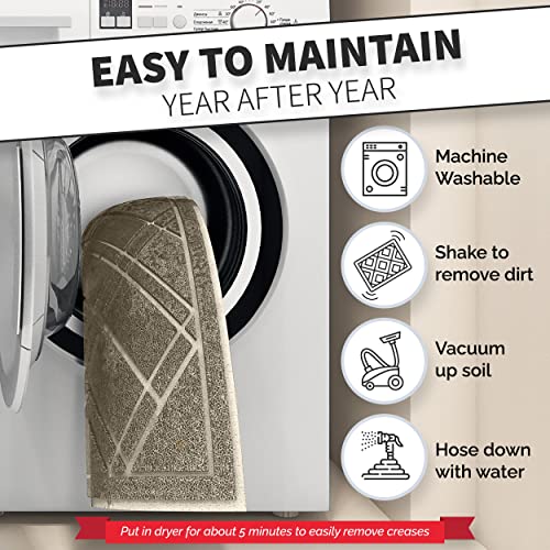 SlipToGrip Universal Door Mat, Taupe XL Size 42 x 35 in - Anti Slip, Durable & Washable, Outdoor & Indoor Welcome Mat for Entrance, Front Door, Garage, Patio, Dirt and Dust Absorber, Low Profile