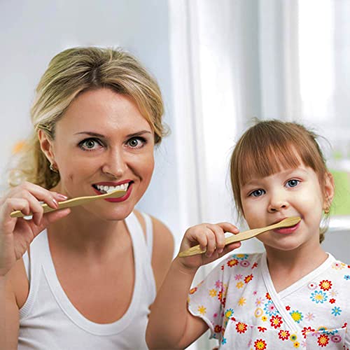 Nuduko Biodegradable Bamboo Toothbrushes, 10 Piece BPA Free Soft Bristles Toothbrushes, Natural, Eco-Friendly, Green and Compostable
