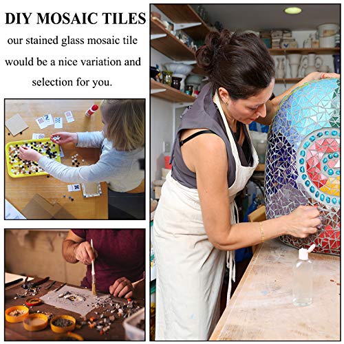 1000 Pieces Mixed Color Mosaic Tiles Mosaic Glass Pieces for Home Decoration or DIY Crafts, Triangle (Triangle,1.5 by 1.5 cm)