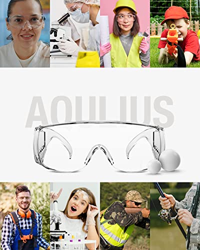 24 Pack Safety Glasses Over Eyeglasses (Anti-Fog & Scratch Resistant) Crystal Clear Eye Protection - OTG Safety Goggles