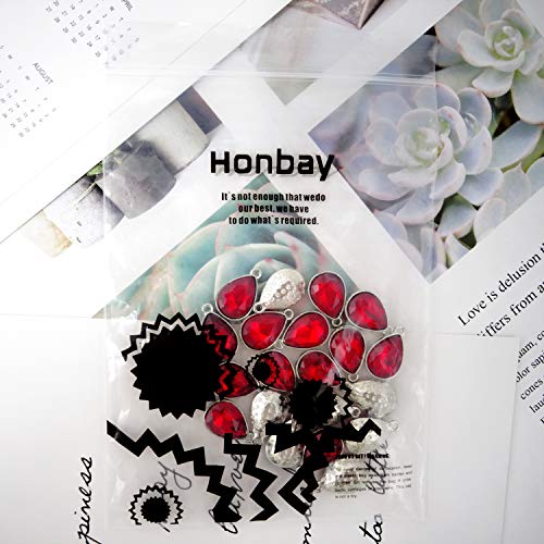 Honbay 20PCS 10x14mm Red Crystal Waterdrops Teardrops Charms Pendant for Necklaces, Bracelets, Earrings Making or Other DIY Crafts (Red)