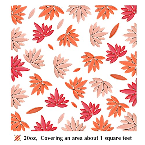 Youway Style Ceramic Mosaic Tiles for Crafts Bulk,Petal Shape Mosaic Pieces,Leaves Tiles for DIY Art Crafts (Mixed Colors,568g,20 Ounce) (Red Series)