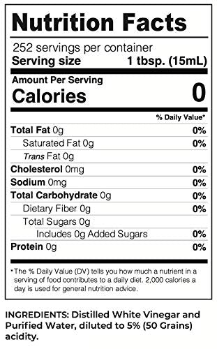 Lucy's Family Owned - Natural Distilled White Vinegar, 1 Gallon 128oz. (Pack of 2)