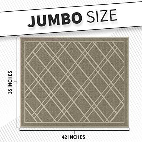 SlipToGrip Universal Door Mat, Taupe XL Size 42 x 35 in - Anti Slip, Durable & Washable, Outdoor & Indoor Welcome Mat for Entrance, Front Door, Garage, Patio, Dirt and Dust Absorber, Low Profile