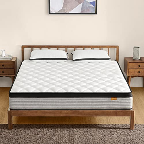 S SECRETLAND King Mattress, 12 Inch Hybrid Memory Foam Mattress and Individual Pocket Springs,King Bed in a Box with Pressure Relief and Cooler Cover,Medium Softer King Size