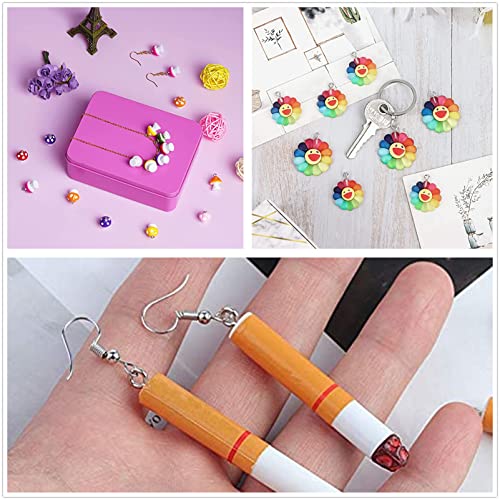30Pcs Daisy Flower Pendant Charms Colorful Resin Jewelry Making Ornament DIY Pendant Making Charm for Bracelet Necklace Earrings Keychain Craft