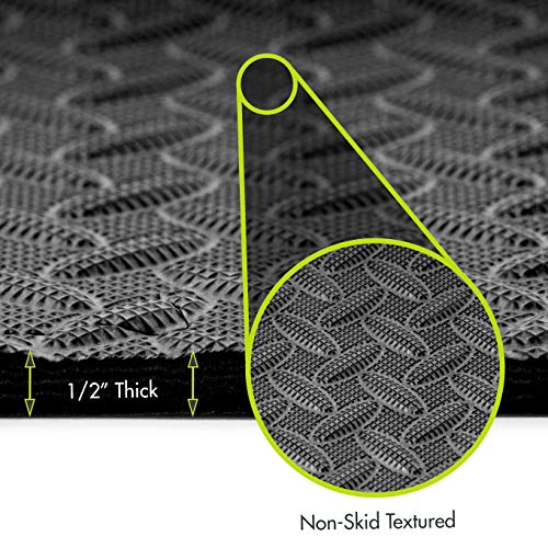 ProsourceFit Puzzle Exercise Mat ½”, EVA Foam Interlocking Tiles Protective Flooring for Gym Equipment and Cushion for Workouts, Black 144 Square Feet 36 Tiles