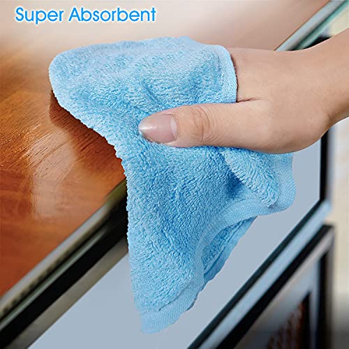 9 Pack Kitchen Cleaning Cloth Dish Towels Lint Free Dishcloths Super Absorbent 10x10 inch Small Dishtowels Reusable Cloth for Kitchen Home Car Dish Rags Hand Towel Drying Fast Blue
